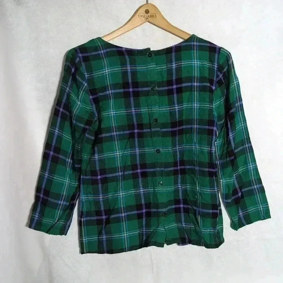 Splendid Green and Purple plaid Top sz S - Picture 3 of 4